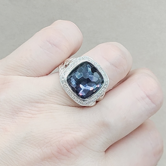 David Yurman Albion 14mm Black Orchid Diamond Ring - Picture 14 of 15